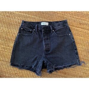 Abercrombie & Fitch Curve Love High Rise 4” Denim Short Size 27 / 4 Washed Black